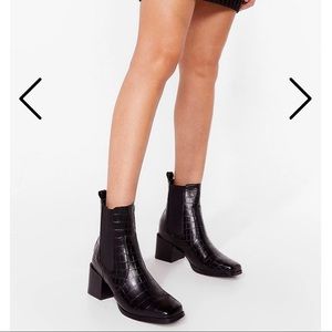 Faux Croc Chelsea boots from Nasty Gal